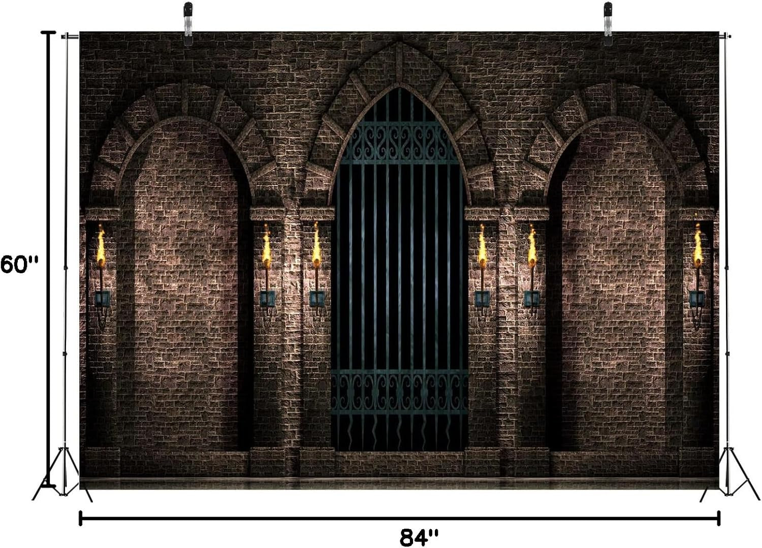 7X5Ft Fabric Gothic Castle Photography Backdrop Ancient Stone Wall