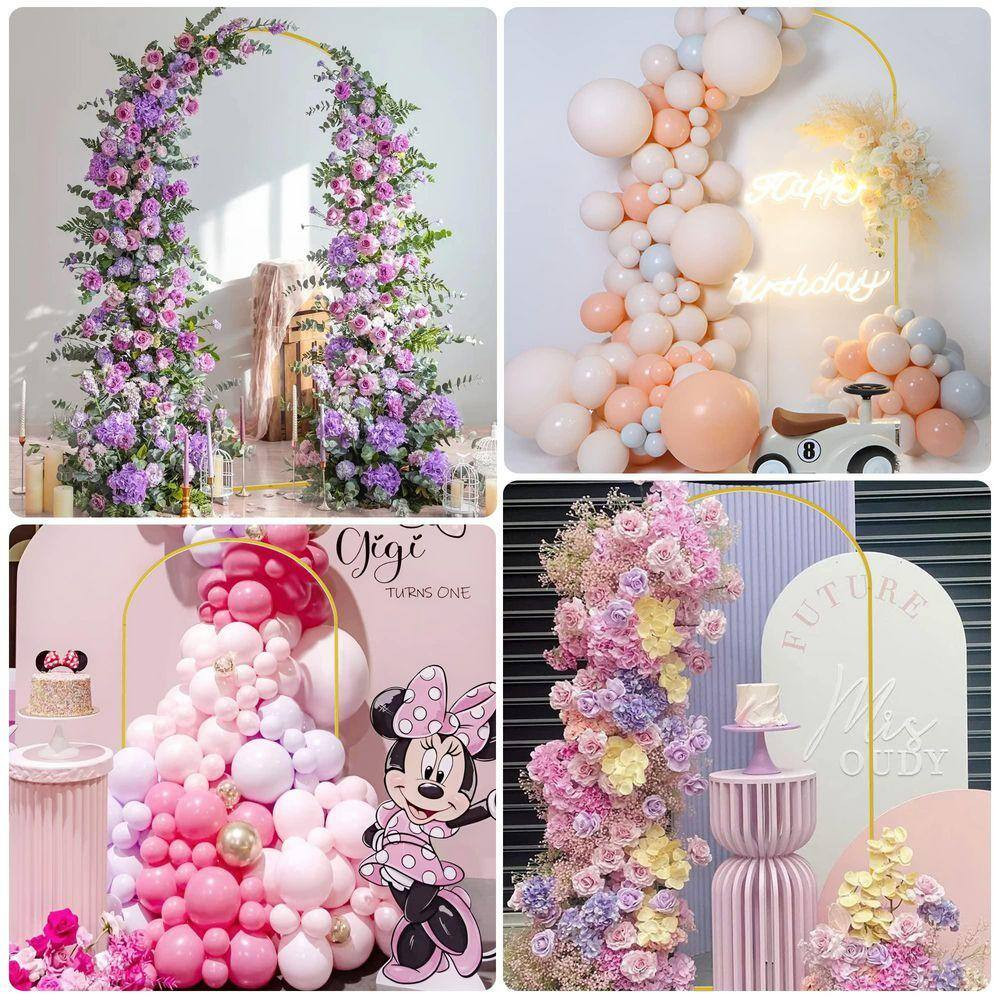 79.2 In. X 39.6 In. Arbor Wedding Arch Backdrop Stand Gold Metal Backdrop Stand