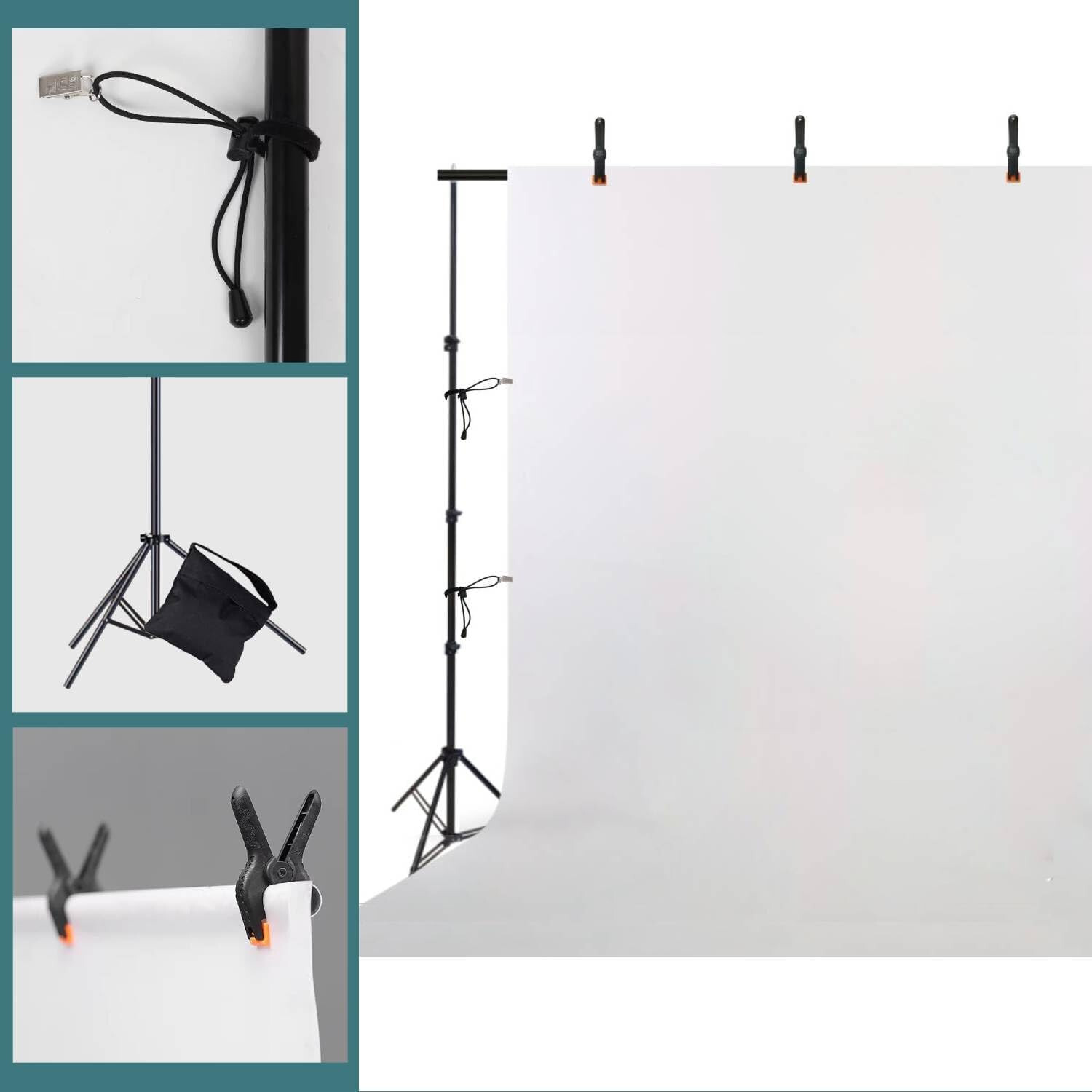 Adjustable Photo Backdrop Stand, 10x9ft(WxH), Aluminum Alloy, Black