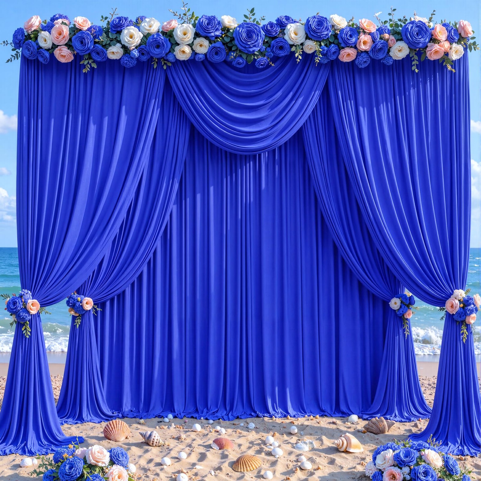 8 x 10ft Royal Blue Backdrop Curtains for Graduation Photo Backdrop Drapes Wr…