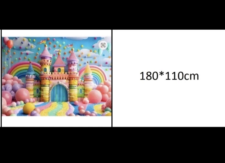 Cartoon Rainbow Castle Photo Studio Backdrop/Background Multicolor 180x110cm