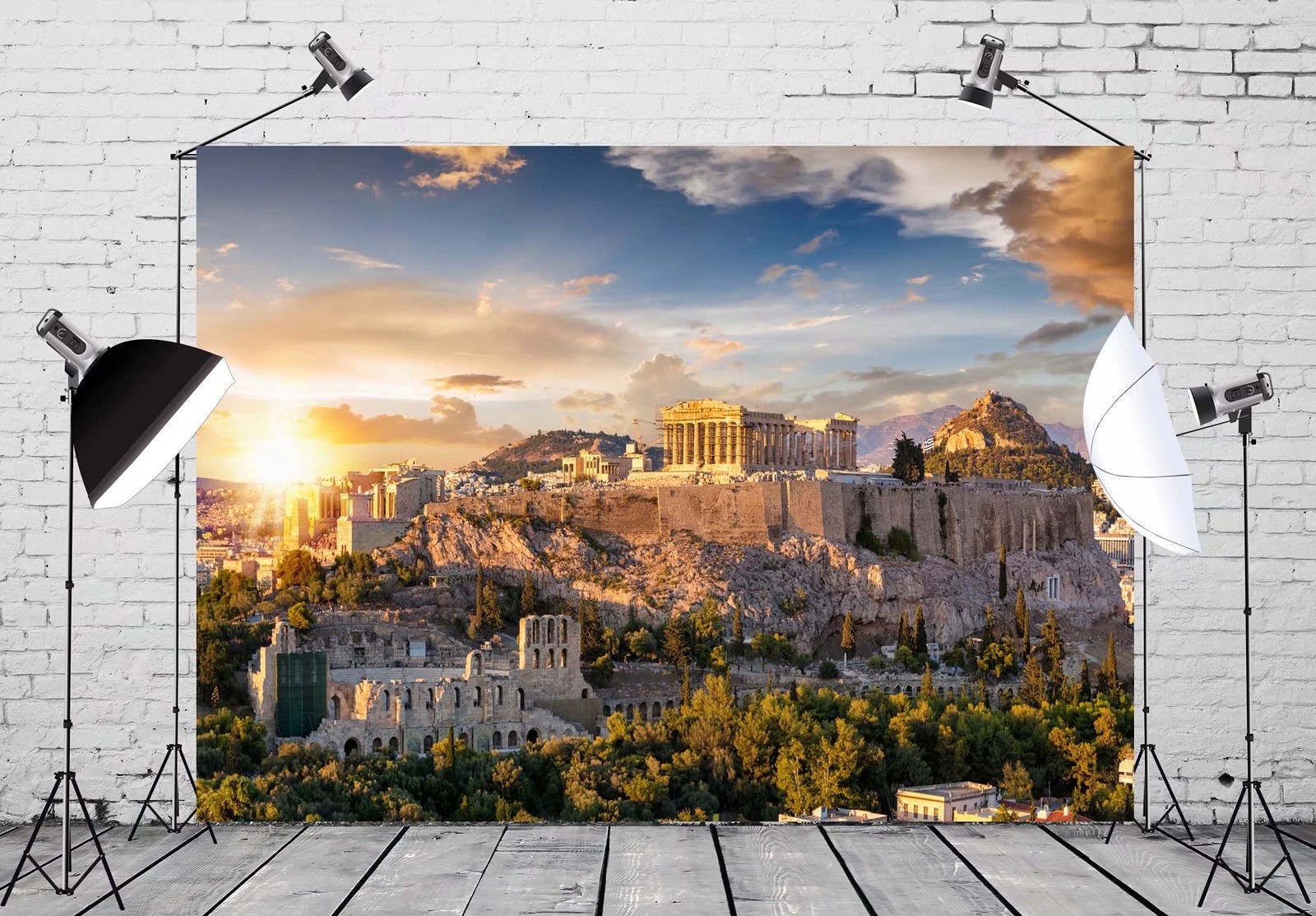 Loccor 7x5ft Fabric Greek Backdrop Acropolis of Athens 7x5FT, N1-landmark-07