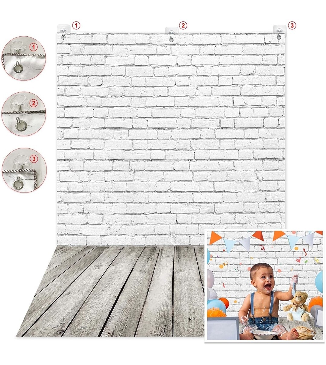 Photography Backdrop Photo Vinyl Background Lighting Studio 5×7.7ft Brick Wall