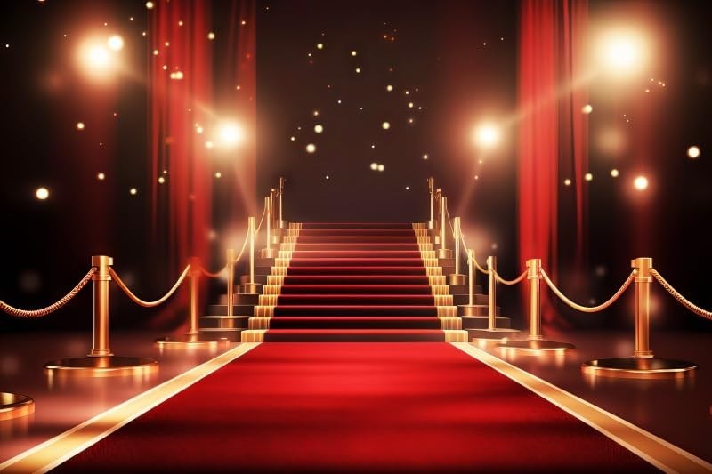12x8ft Red Carpet Backdrop – Fabric Stage Banner for Awards, Parties & Events