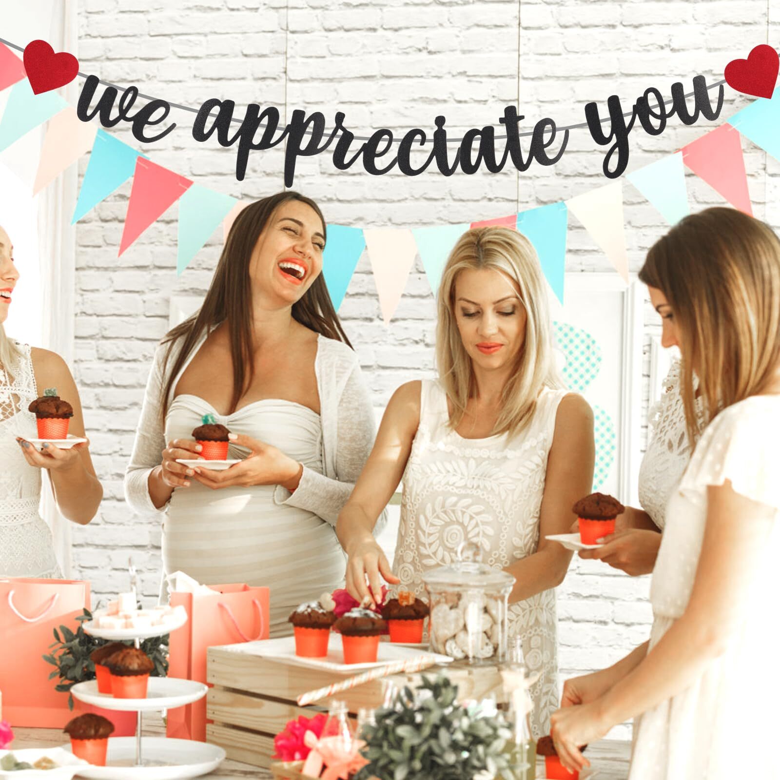We Appreciate You Banner Glitter Appreciation Backdrop for Doctor Nurse Teacher