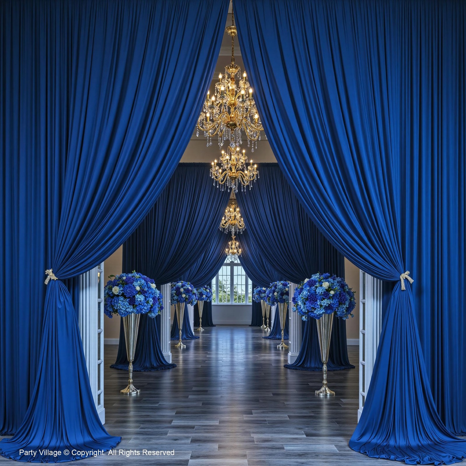 10ft×12ft Royal Blue Backdrop Curtain for Wedding Parties,2 Panels Wrinkle Fr…