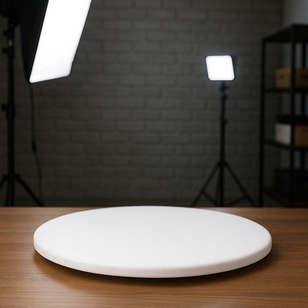 Easy Spin White Photo Table – Manual Rotating Stand for Product Pictures 5 Sizes