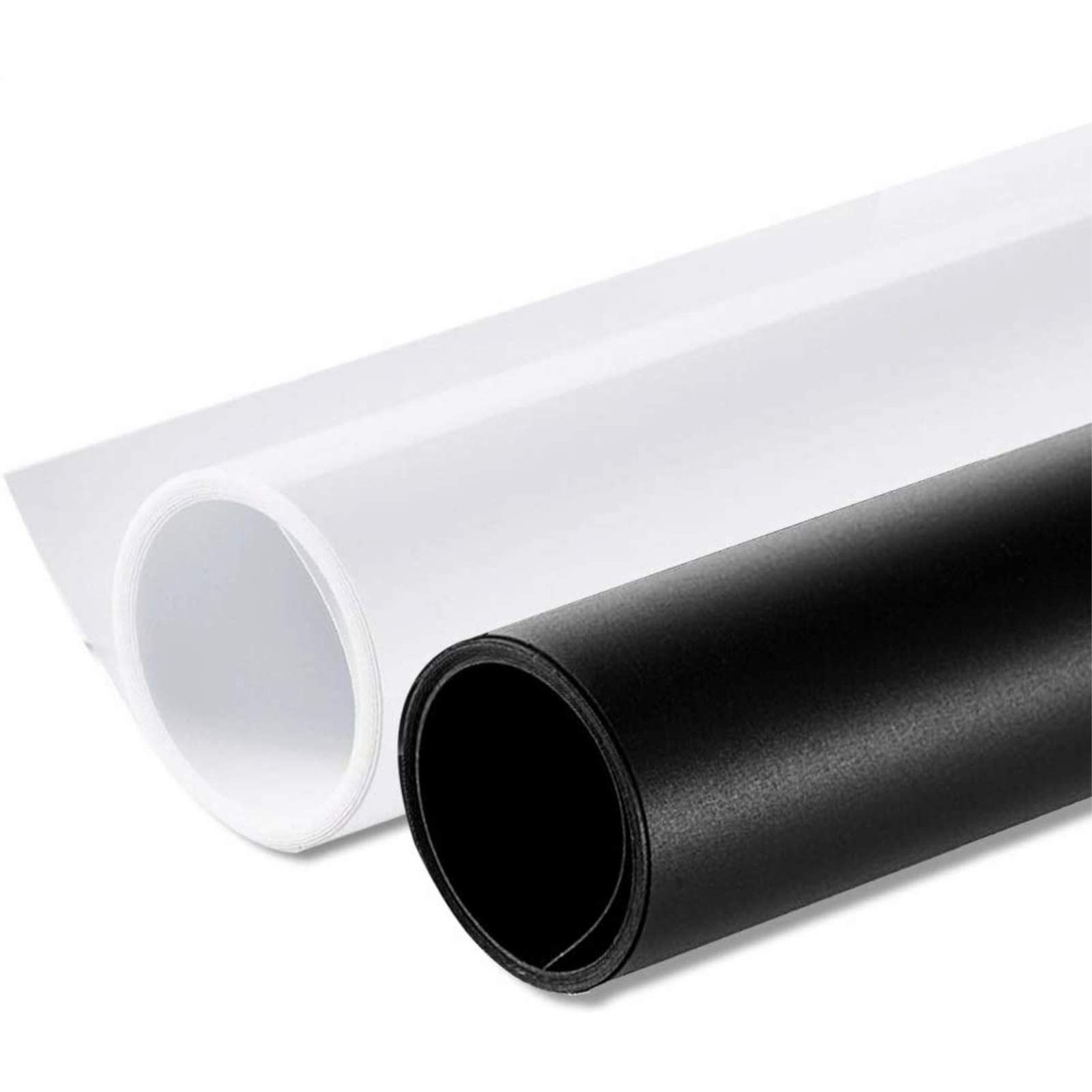 Meking PVC Backdrop 39x78Inch/100x200cm PVC Background Matte White & Black Photo