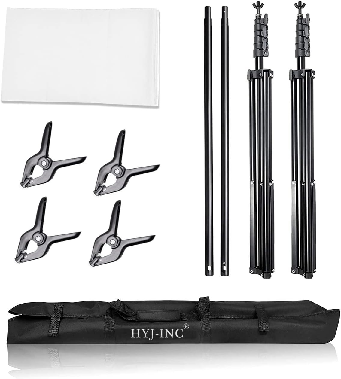 Photo Background Support System with 10 X 10Ft Backdrop Stand Kit,10 X12Ft 100%