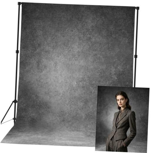 8×10 ft Vintage Grey Photo Backdrop,Classic Abstract Texture Gray Black