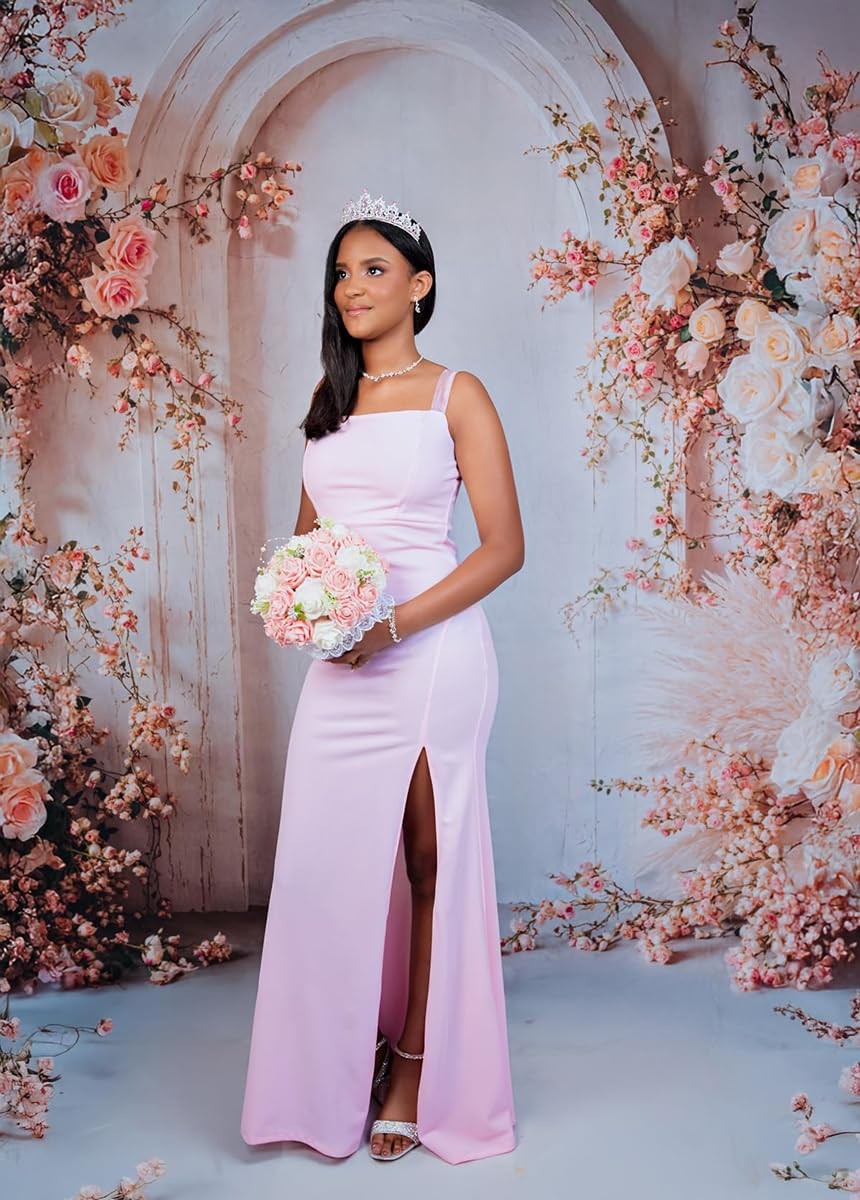 7×5 Ft Spring Pink Flowers White Wall Photography Backdrop Party Background