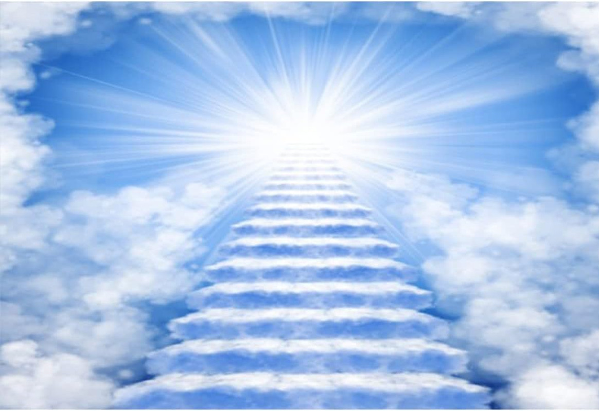 5X3Ft Heaven Backdrop – Stairs to Heaven Paradise God Bless Banner – Holy