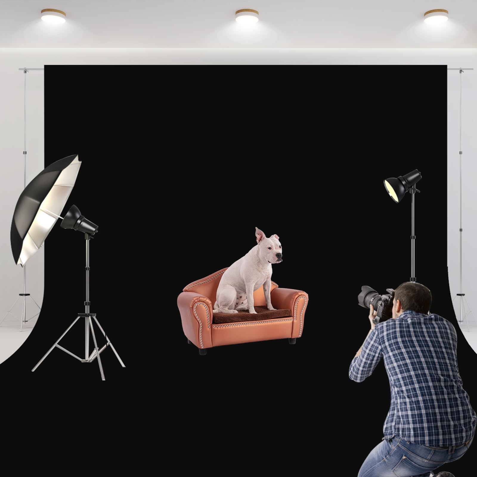 Aimosen 10×10 FT Black Backdrop Background for Photography, 10 X 10 FT,