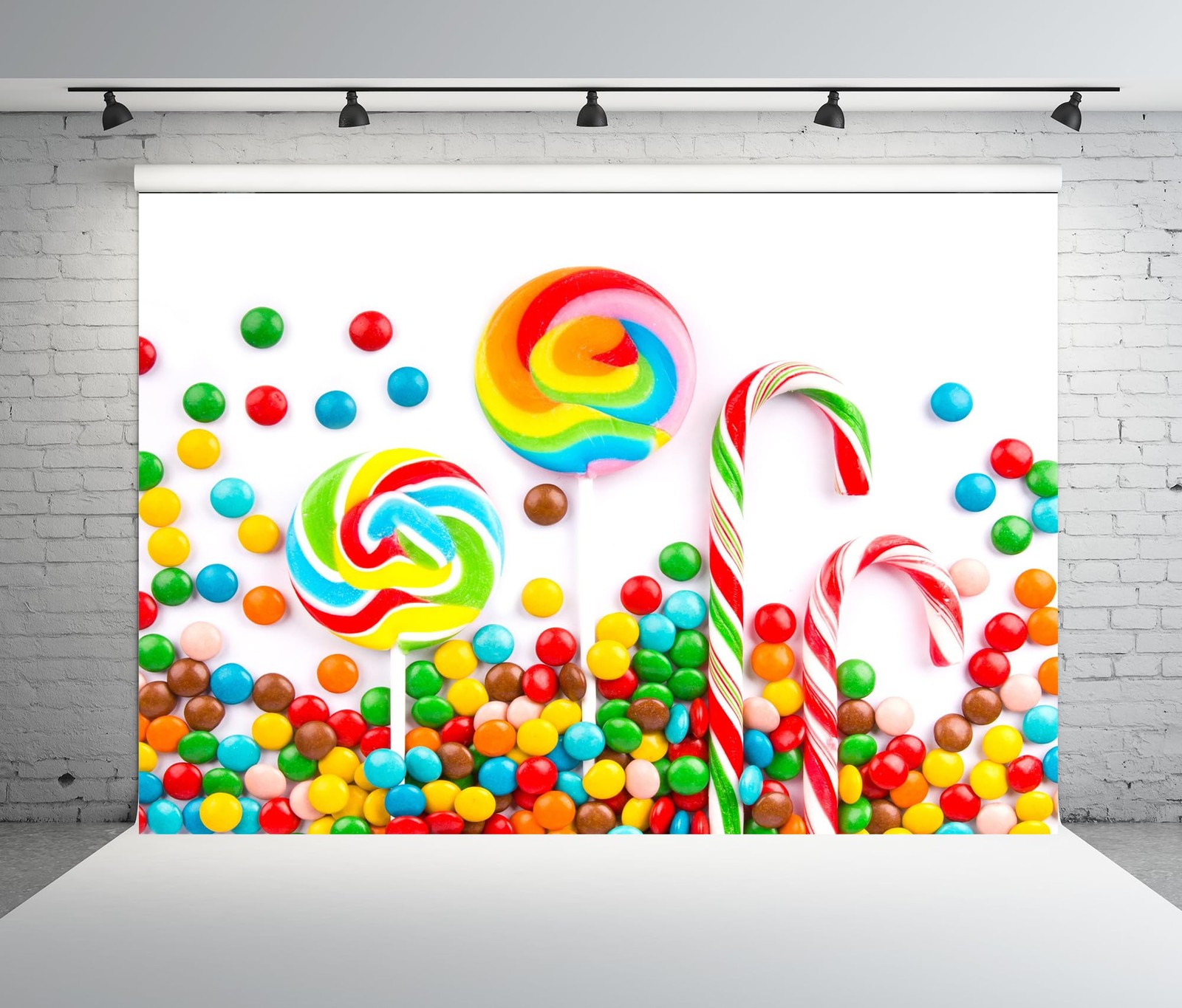 BELECO 7x5ft Fabric Sweets Backdrop – Colorful Candies, 7x5FT, N5-a20128