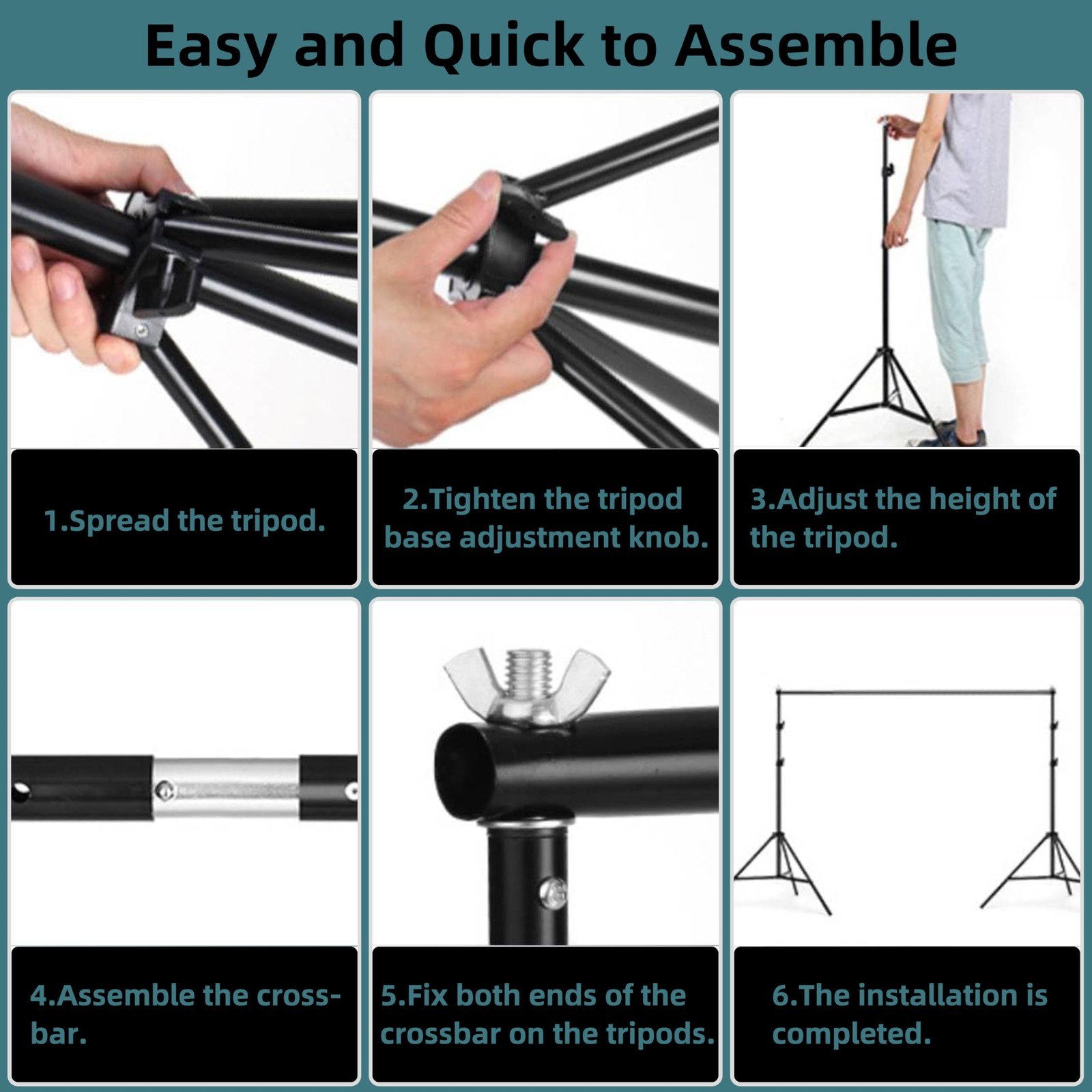 Backdrop Stand 10x7ft(WxH) Photo Studio Background Stand Support System Backd…