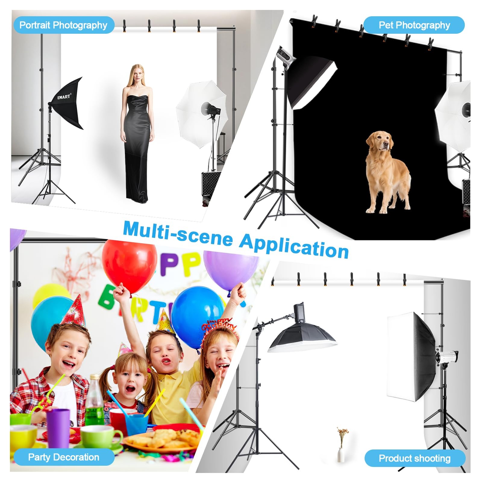 7 x 10 ft Backdrop Support System, Professional Photography Lighting Kit, 6.5…