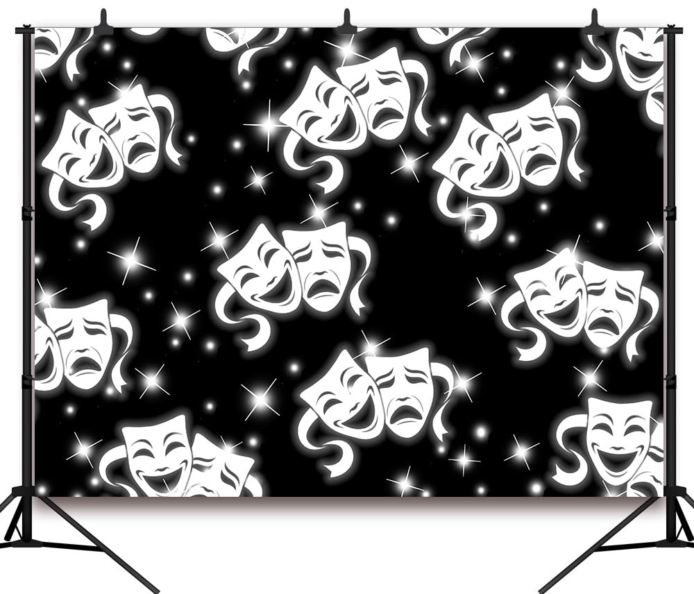 DePhoto 7x5FT Black Mask Backdrop 7x5FT, Please refer to the main picture