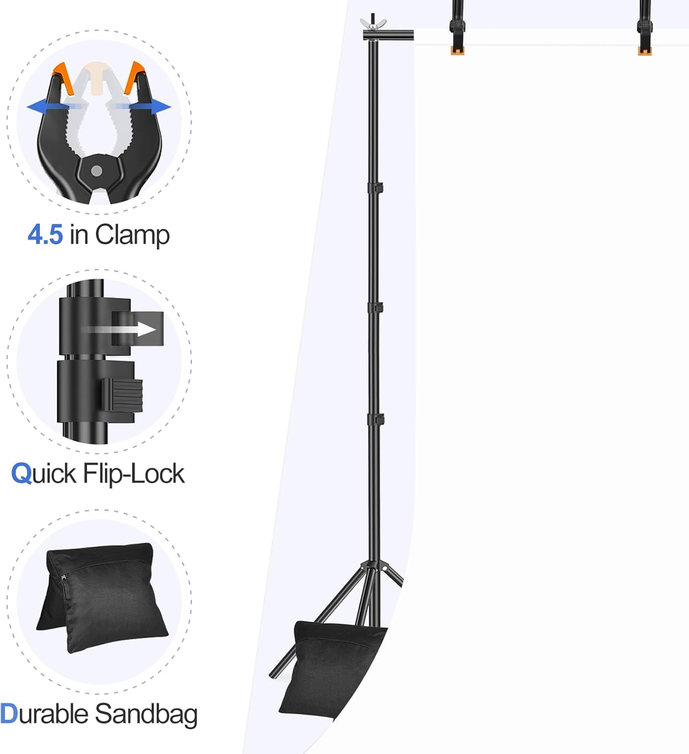 Backdrop Stand 10X10Ft(Wxh) Photo Studio Adjustable Background Stand Support Kit