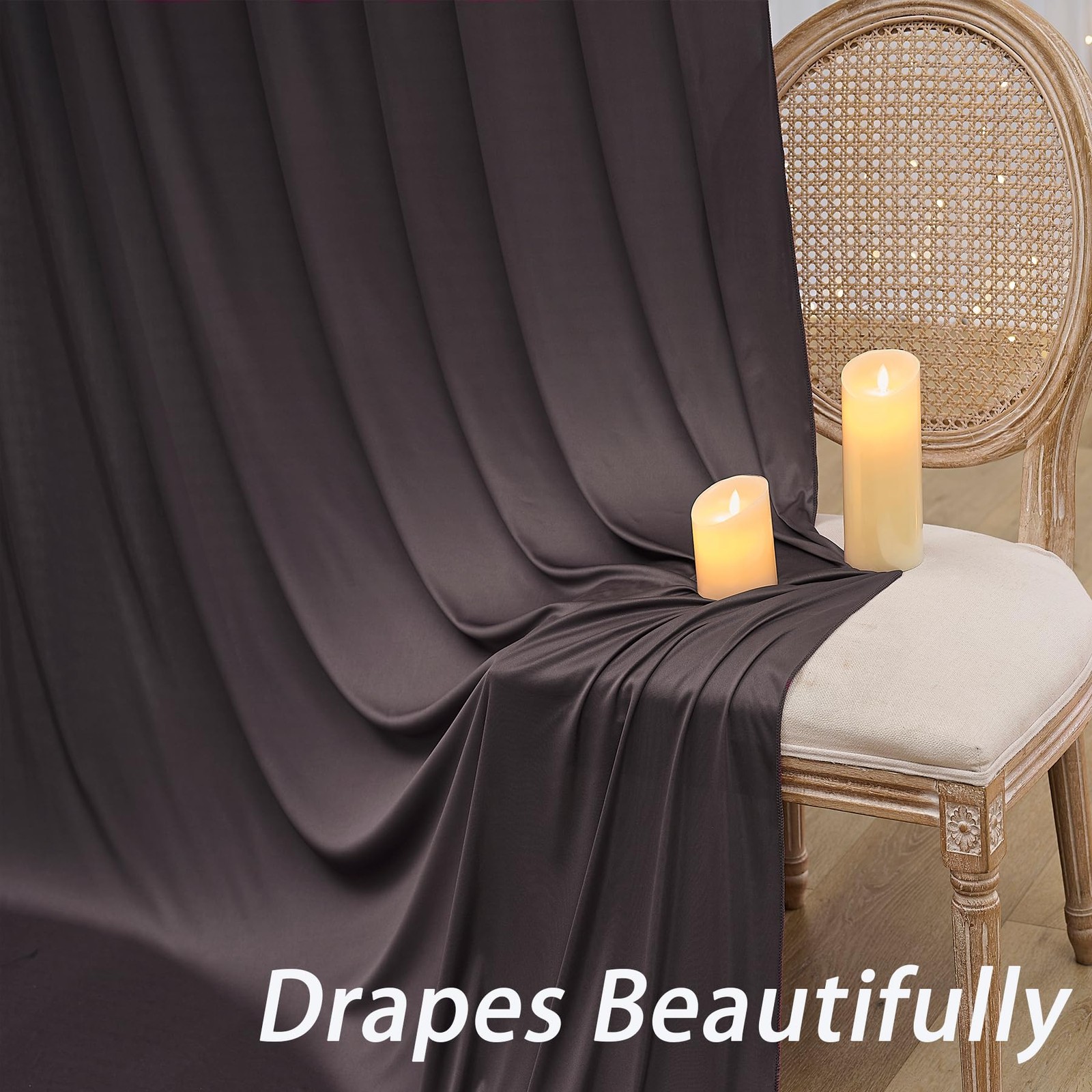 50ftx12ft Wrinkle Free Brown Backdrop (W)5ft x (H)12ft (10 Panel),
