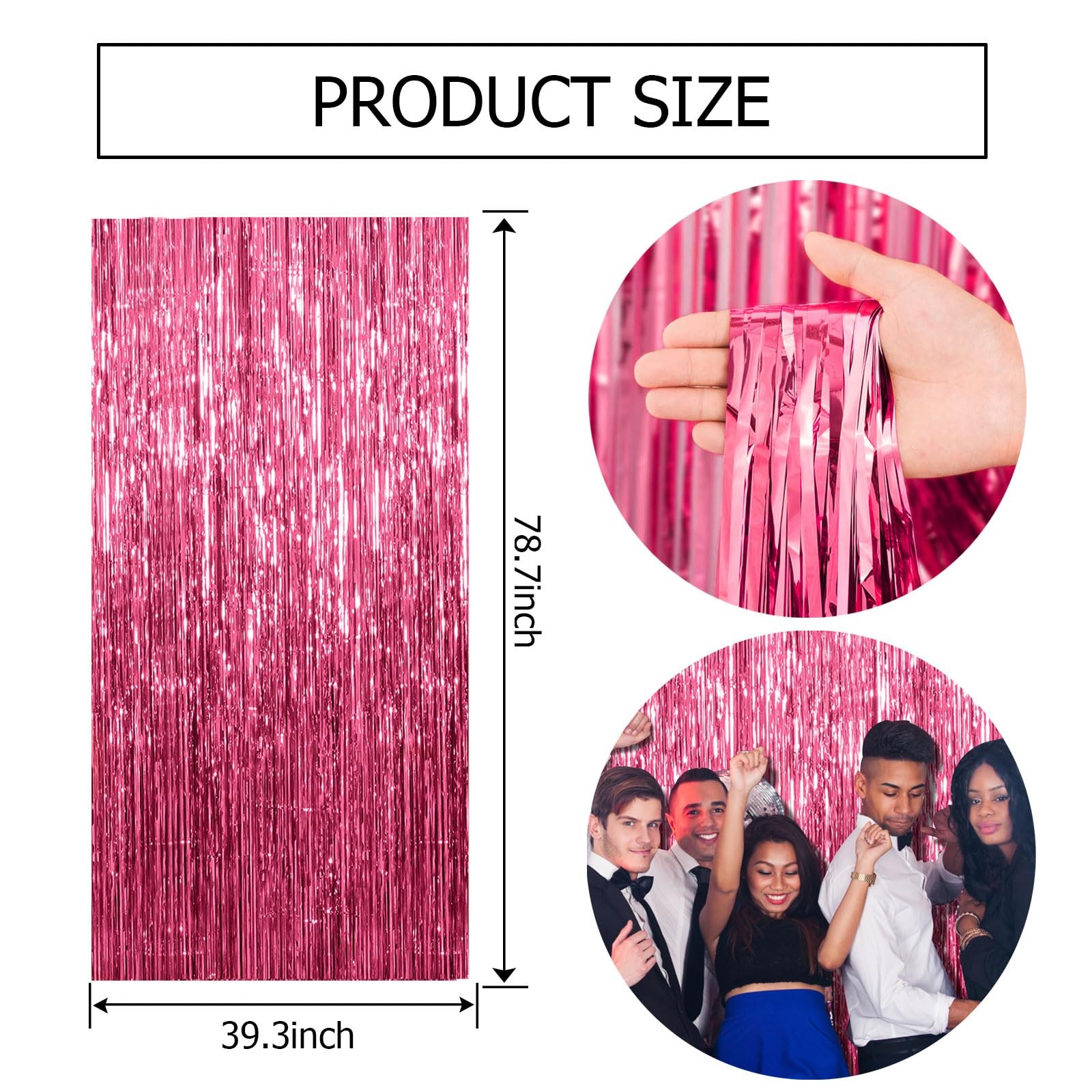 2 Pack Pink Backdrop Party Decorations 39.4″w X 78.7″l (Pack of 2),