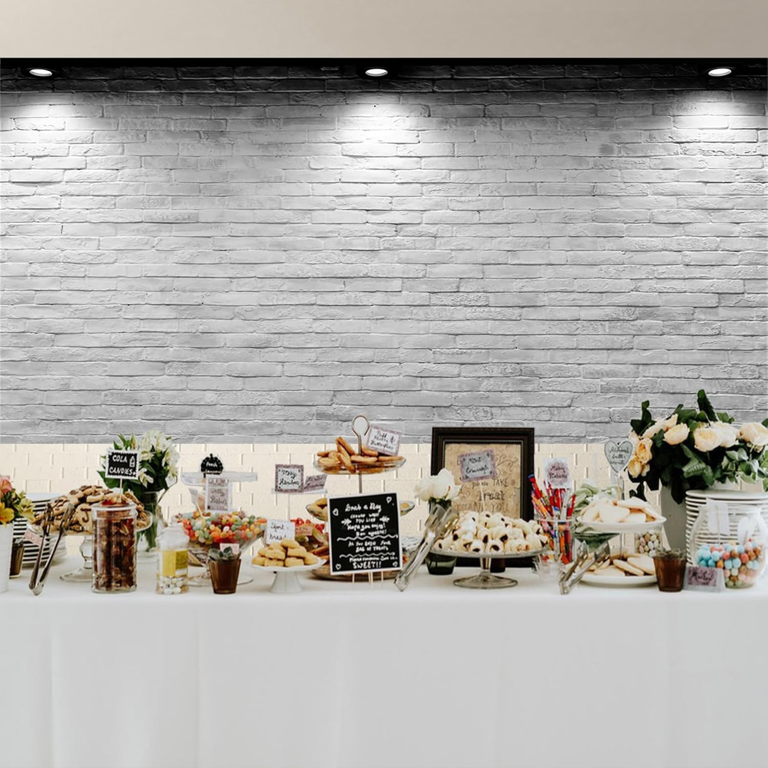 Vinyl 15X10Ft Backdrop Photography Background White Brick Wall Computer-Print Se