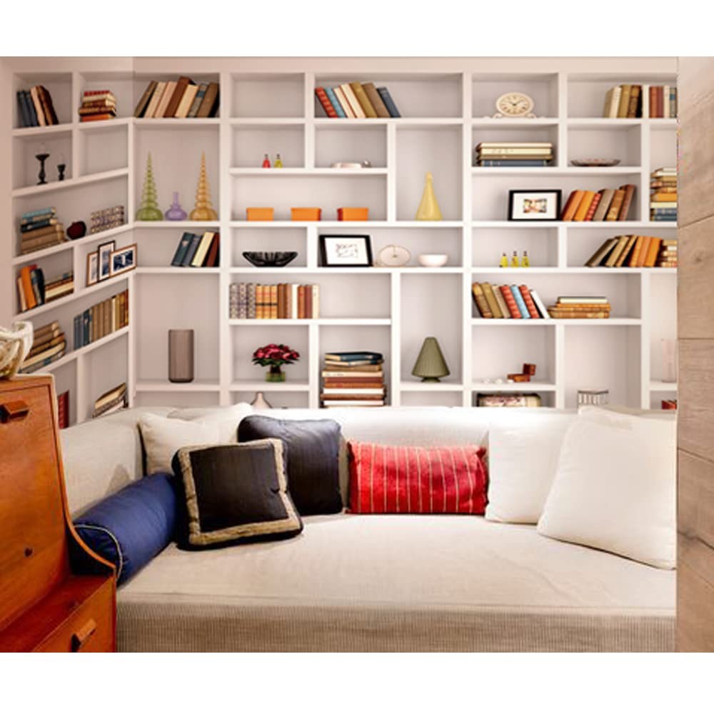 7×5 Ft White Bookshelf Bookcase Backdrop Office Home Decoration Zoom