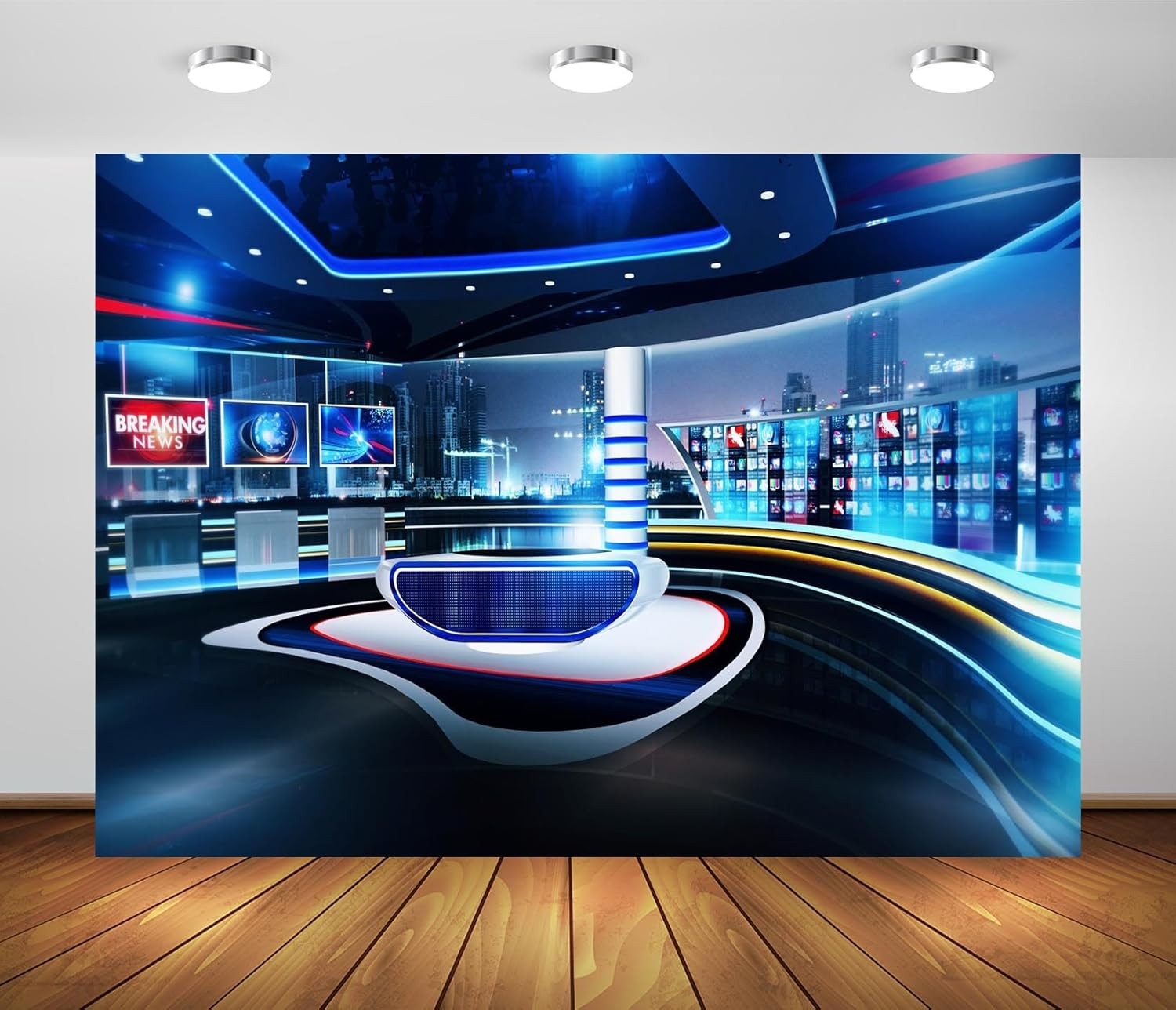 7x5ft Fabric News Broadcast Backdrop Virtual TV Studio 7x5FT, N1-a20099