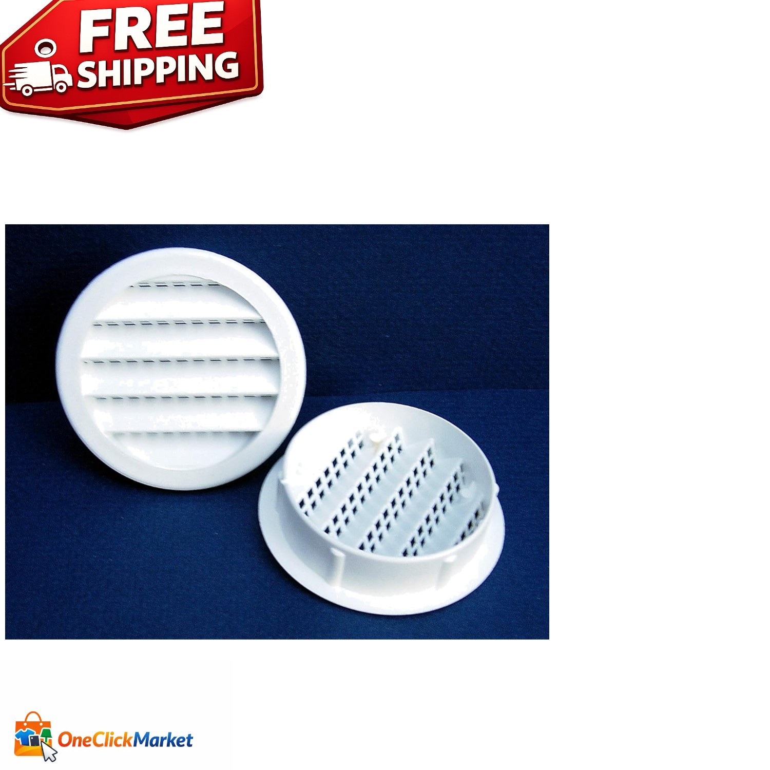Durable 3-Inch Round White Louvers – Moisture Control with Insect Protection