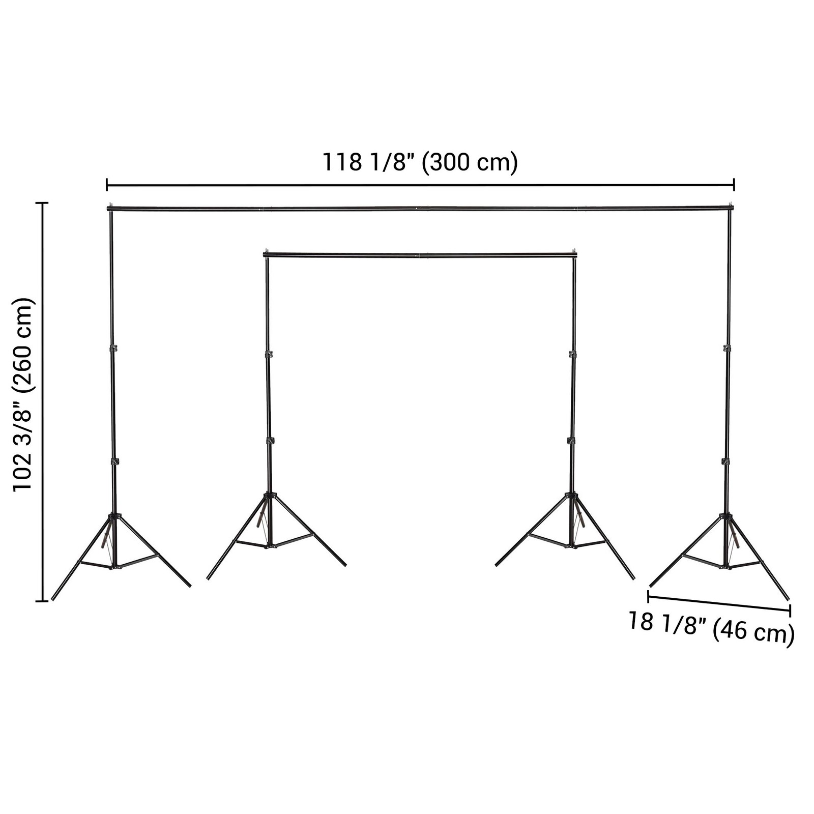 8X10FT Adjustable Backdrop Stand Photo Background Support Kit Photography W/ Bag