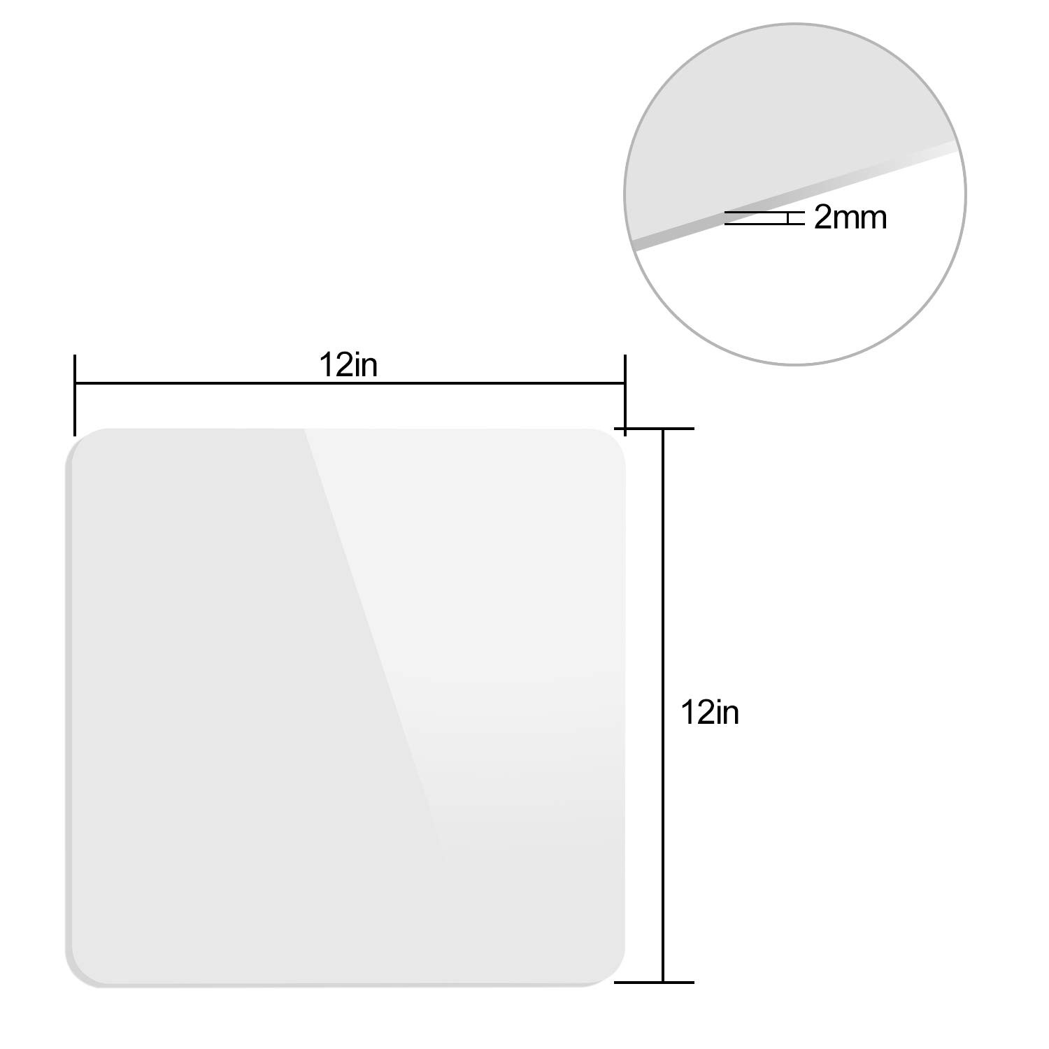 4 Pack 12 x 12 Inch Acrylic White Black Product Photography Backdrops, 30x30c…