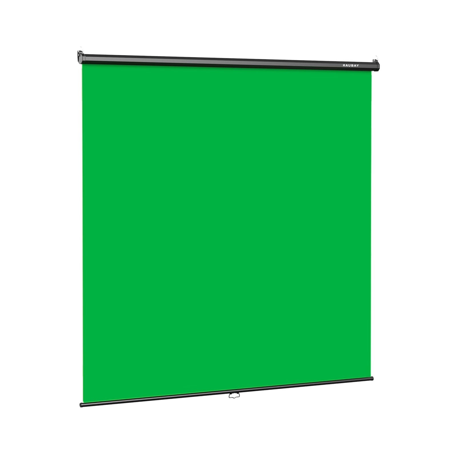 RAUBAY Retractable Pull Down Green Screen – 78.7″ Wider(78.7 x 86.6in),