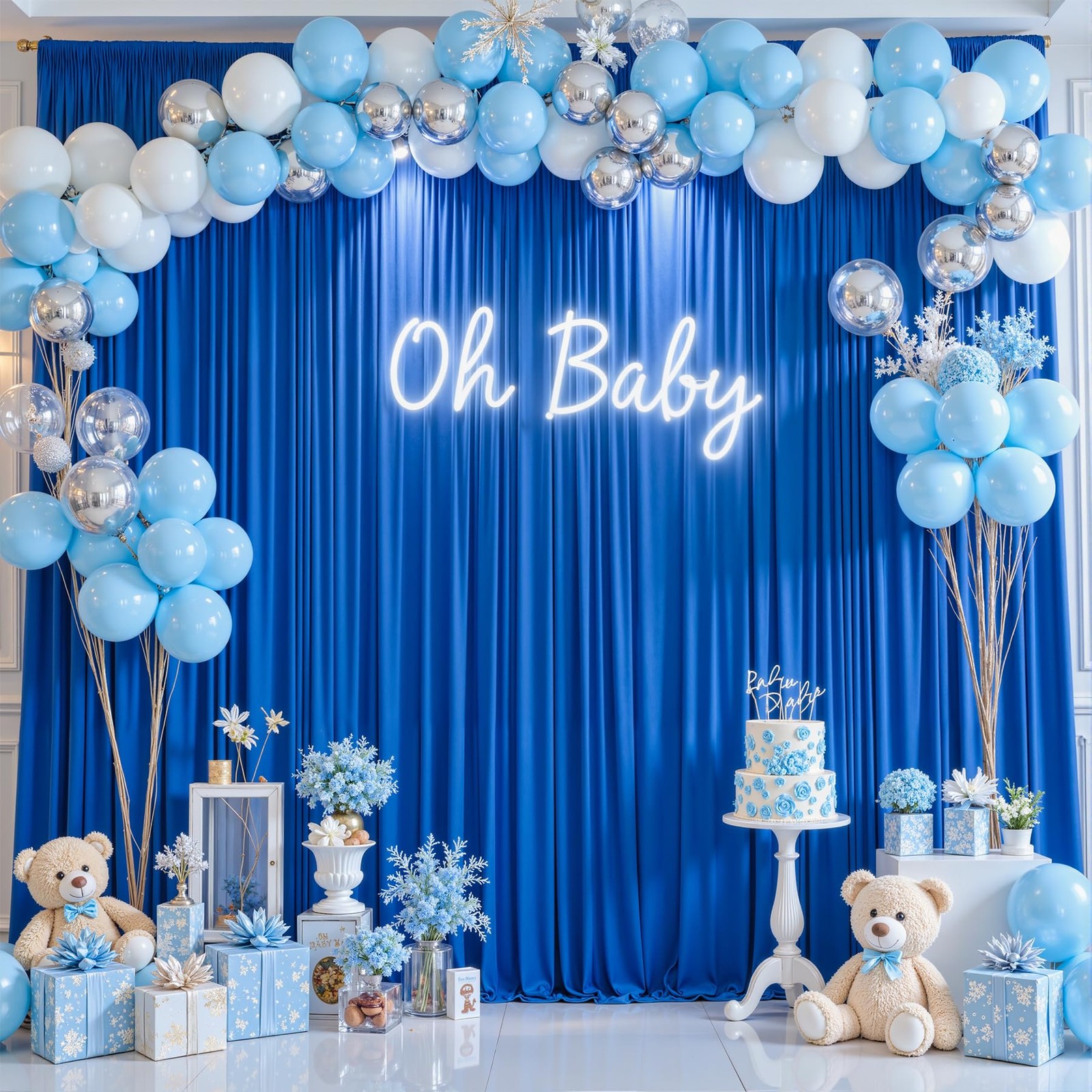 10ftx10ft Royal Blue Backdrop Curtains 2 Panels for Parties Wrinkle Free Blue…
