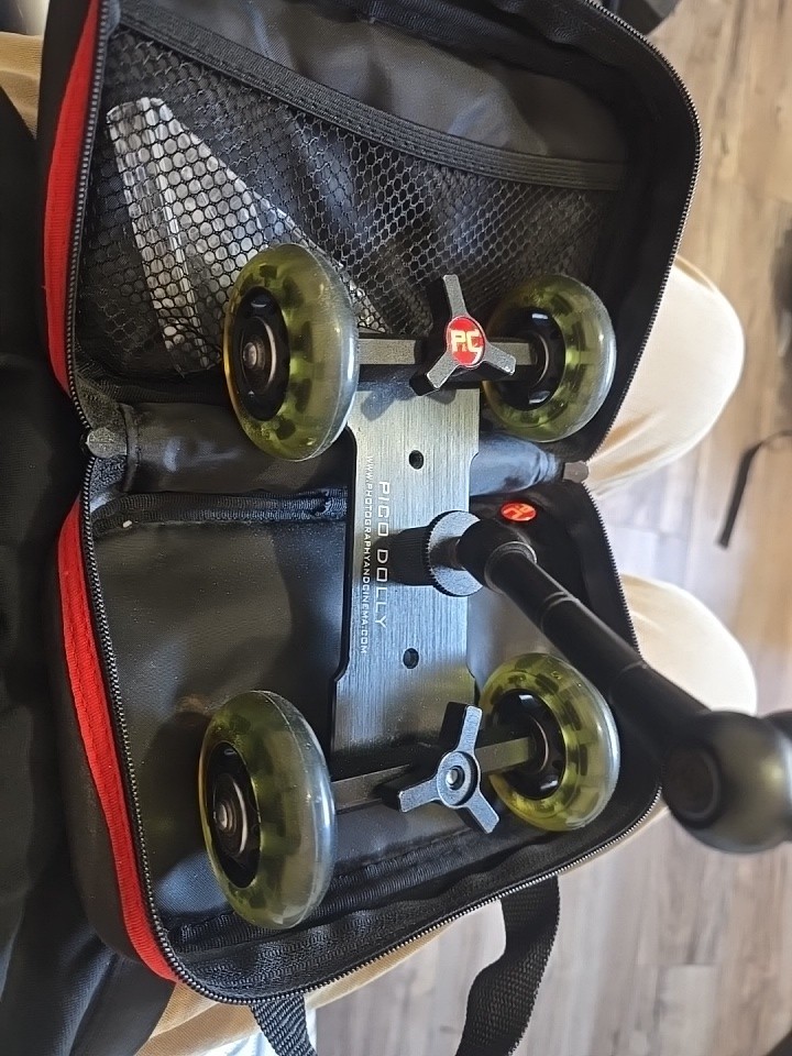 Pc Cinema Pico Dolly Tabletop Camera Skater Dolly with Magic Arm Case Used