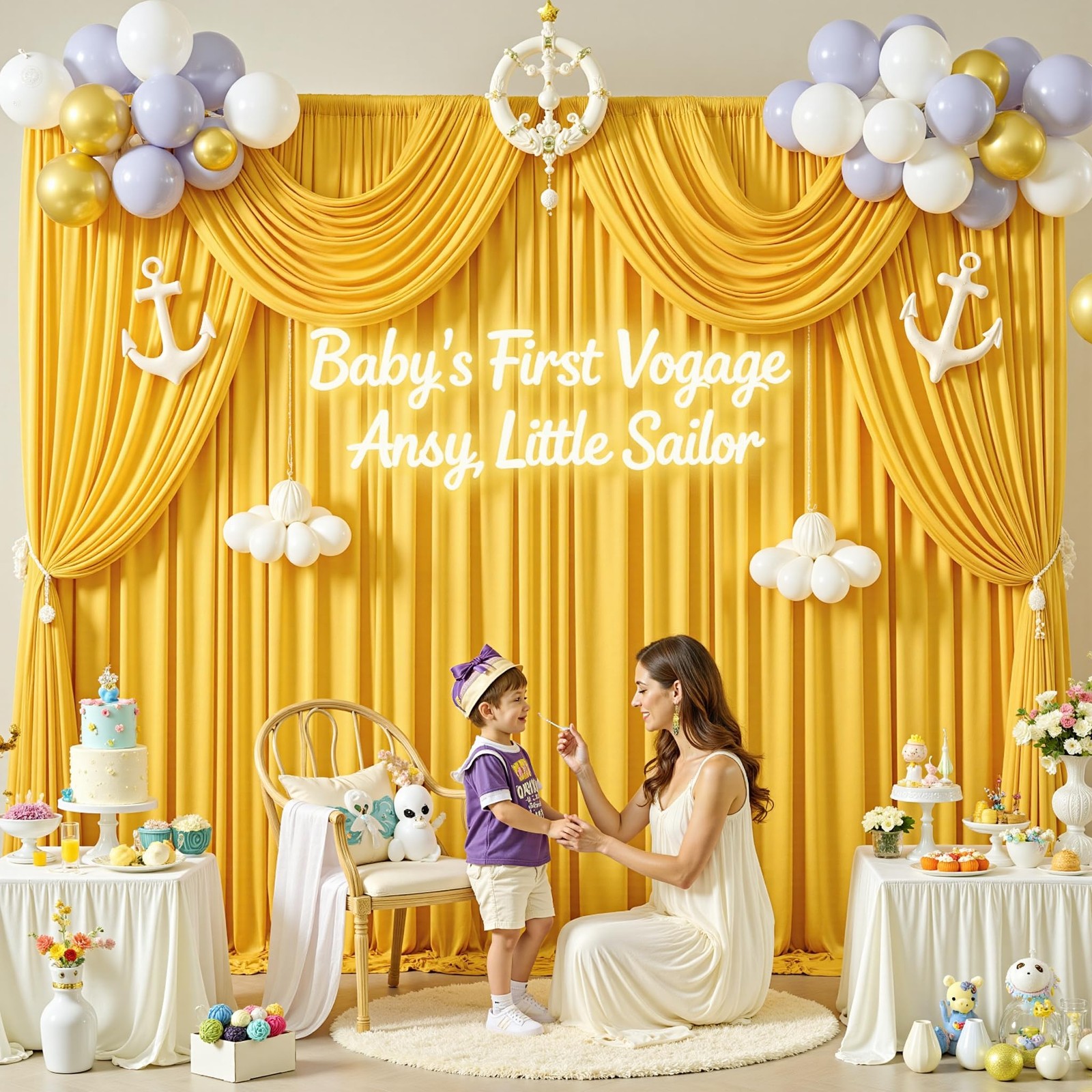 10x10ft Yellow Wrinkle Free Polyester Backdrop Curtain 2 Panels 5x10ft