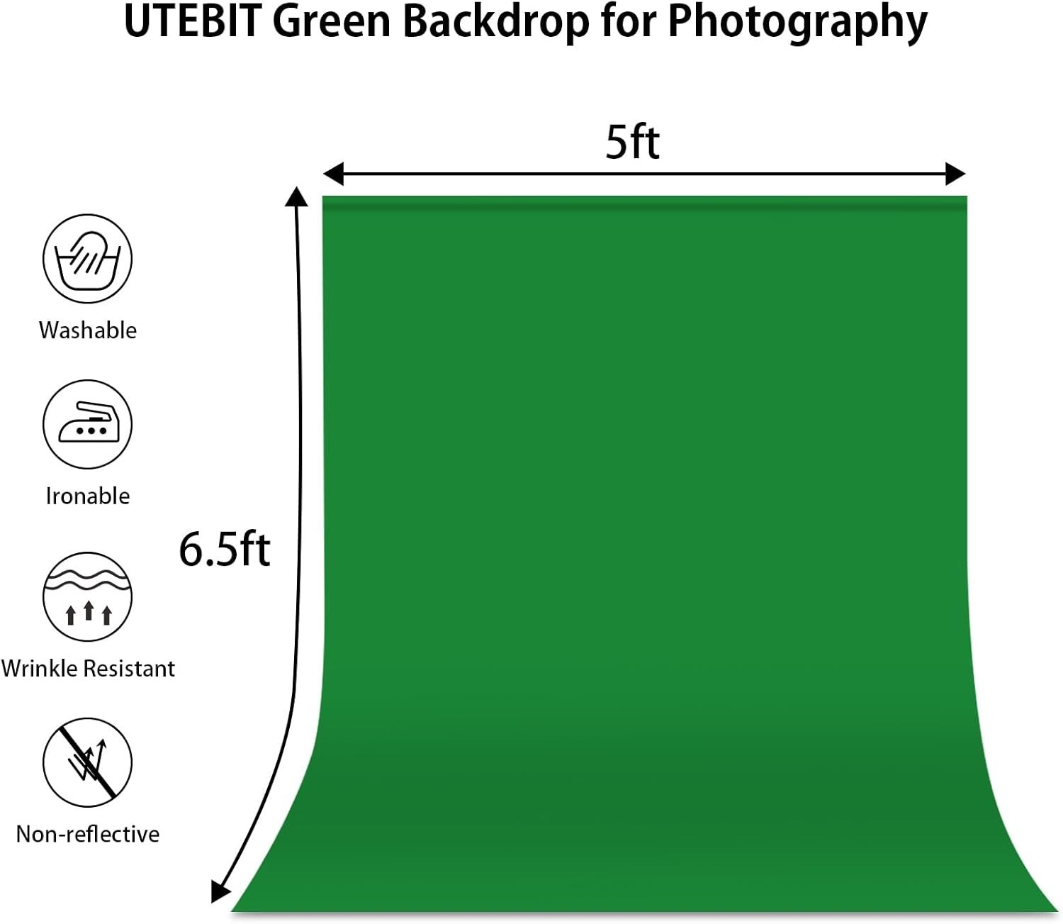 5×6.5FT Green Screen Backdrop Collapsible Chromakey Photo Video Background USNew