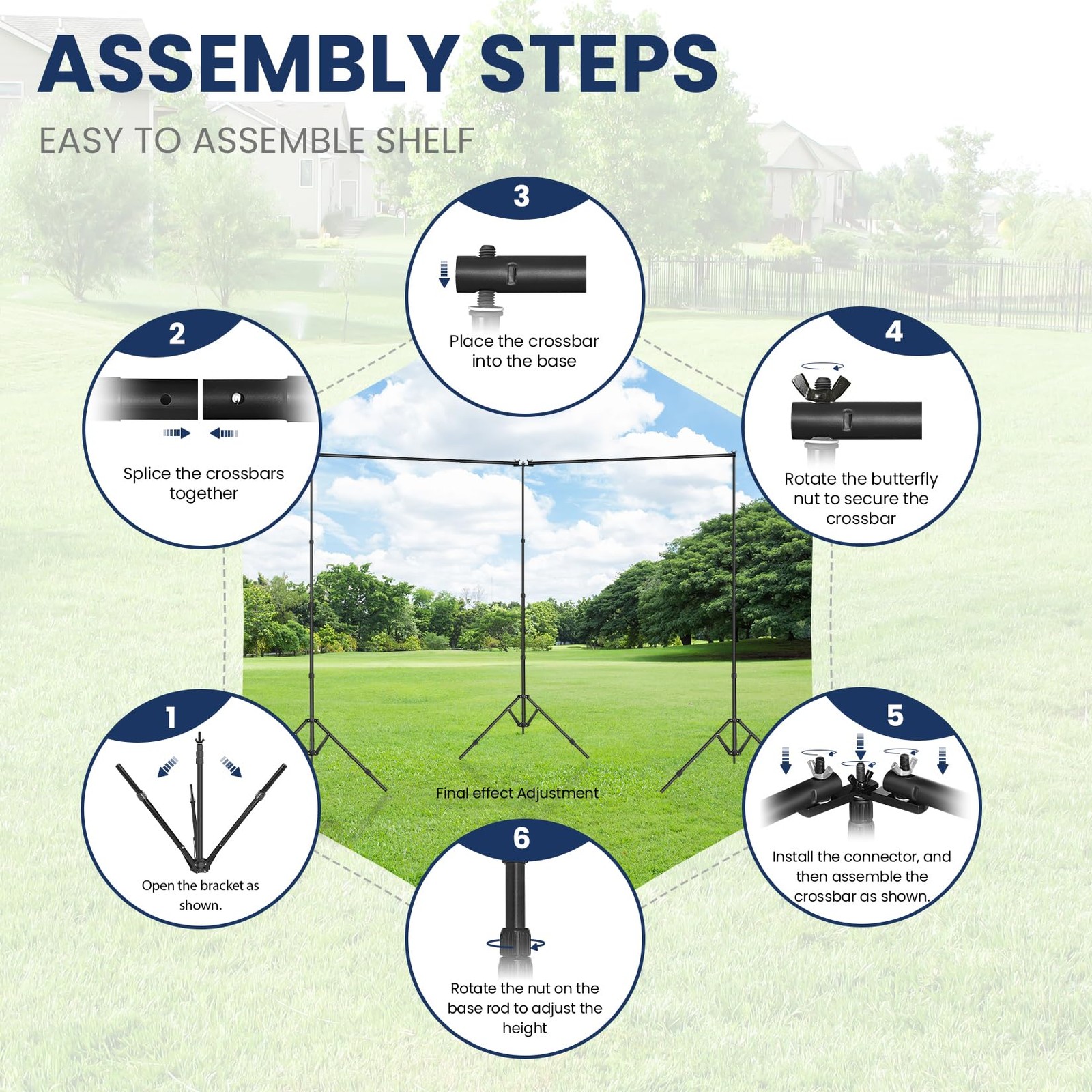 8.5 x 20ft (H x W) Adjustable Photo Backdrop Stand Kit, Large Photography Bac…