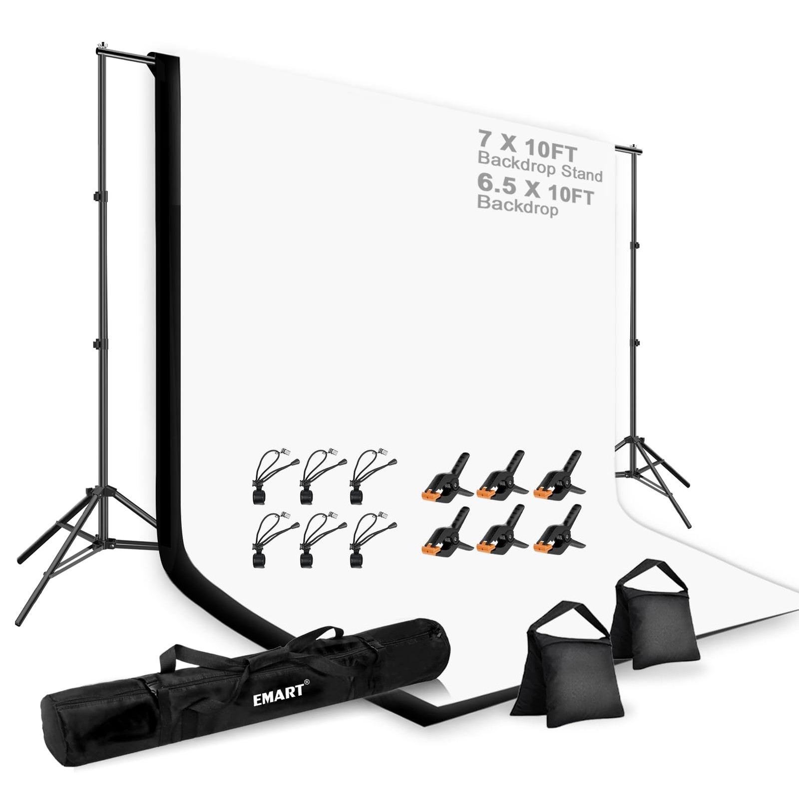 7 x 10 ft Backdrop Support System, Professional Photography Lighting Kit, 6.5…
