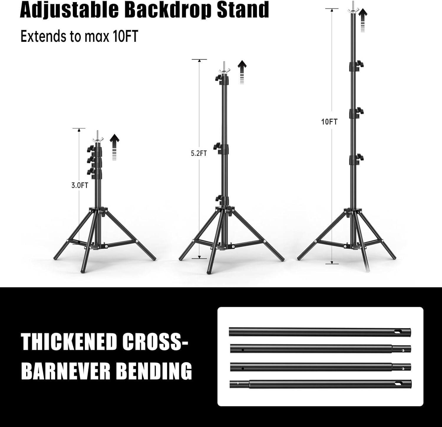 10x20FT Backdrop Support Stand for Photography and Video Studio