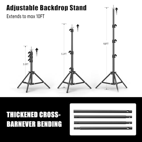 10x20FT Backdrop Support Stand for Photography，Adjustable Width & Length