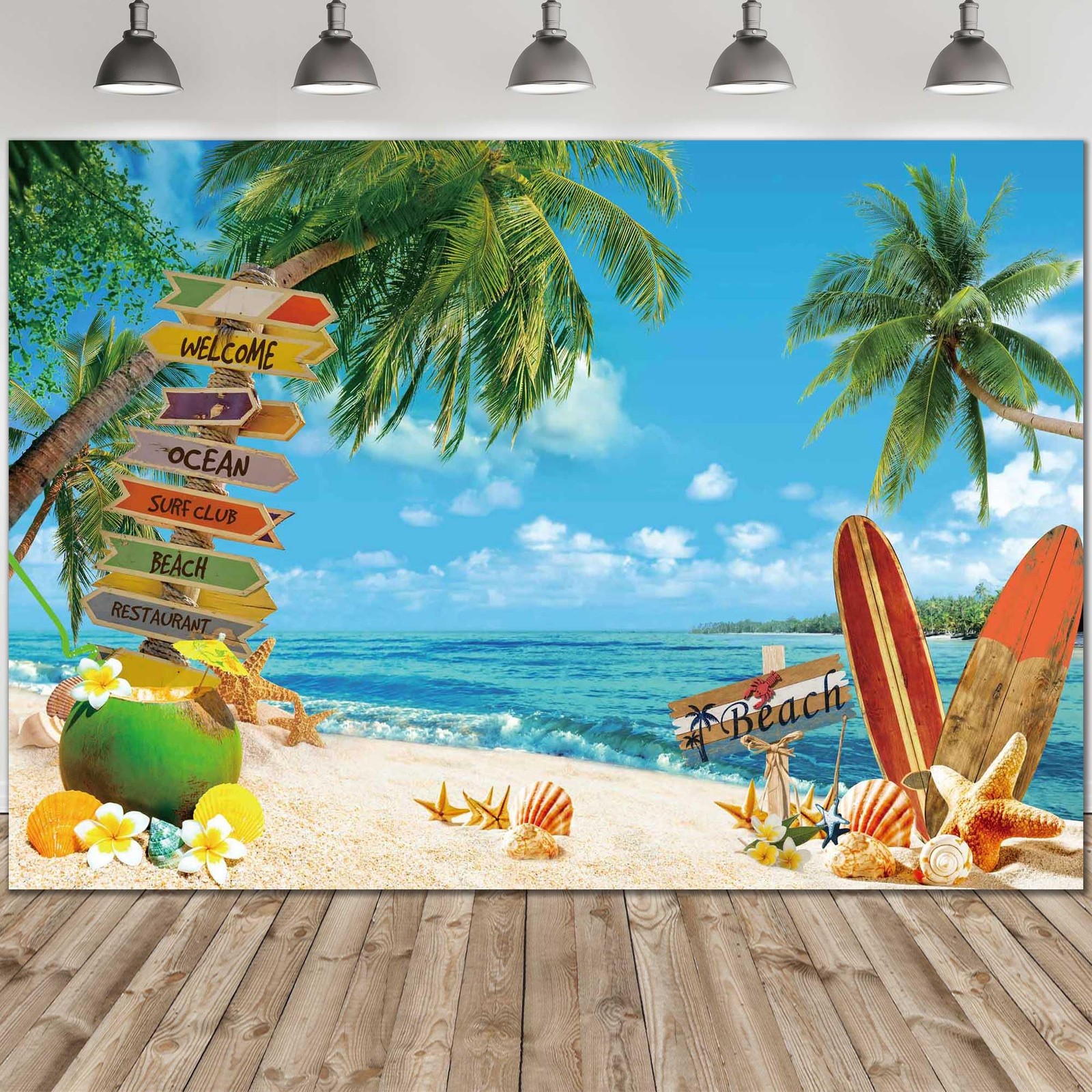 10x8ft Polyester Fabric Summer Beach Backdrop Tropical Seaside Background Isl…