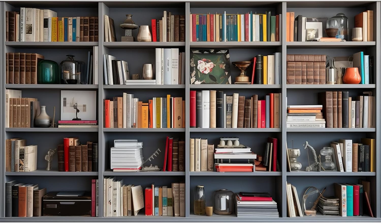 VitalCozy 8x6ft Bookshelf Backdrop Wooden Bookcase 8′ x 6′, Multicolor