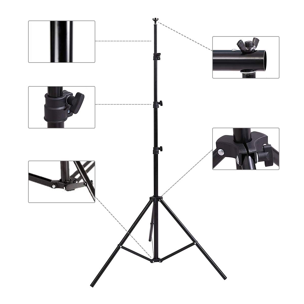 Photo Background Support System with 8.5 x 10ft Backdrop Stand Kit, 100% Whit…