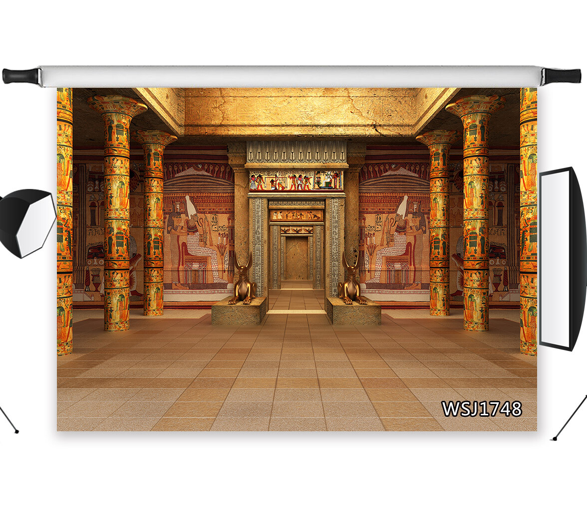 Vintage Egyptian Pyramid Mural Temple Backdrop Photo Background Studio Props