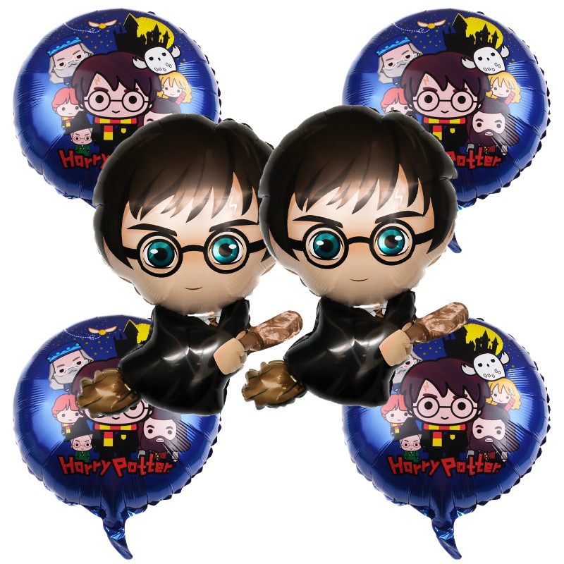 Harry Potter Themed Balloon Bouquet Set of 6 Girls or Boys Kids Party Decoration