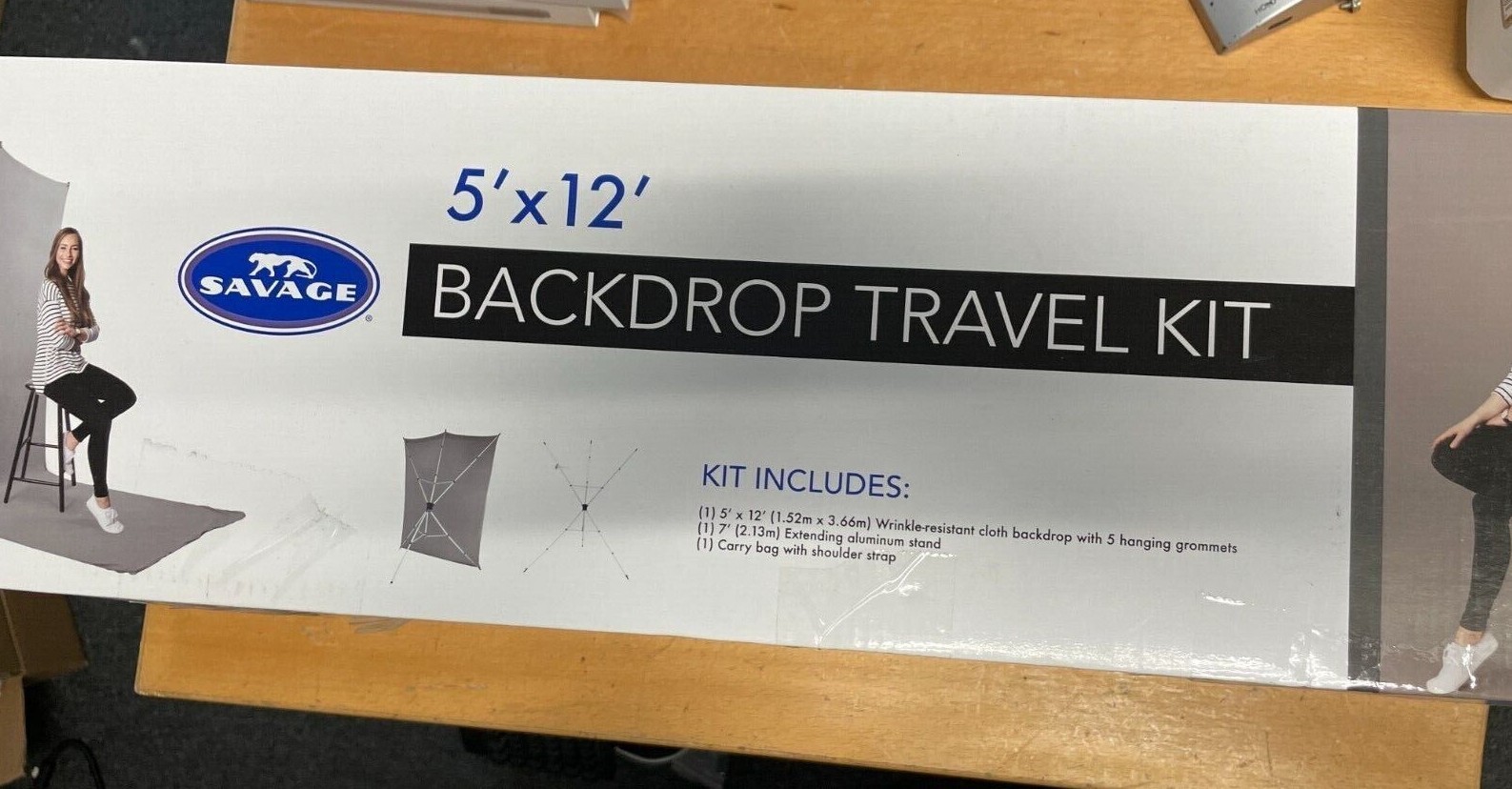 Savage Universal 5′ x 12′ Travel Photo Video shoot Backdrop Kit White