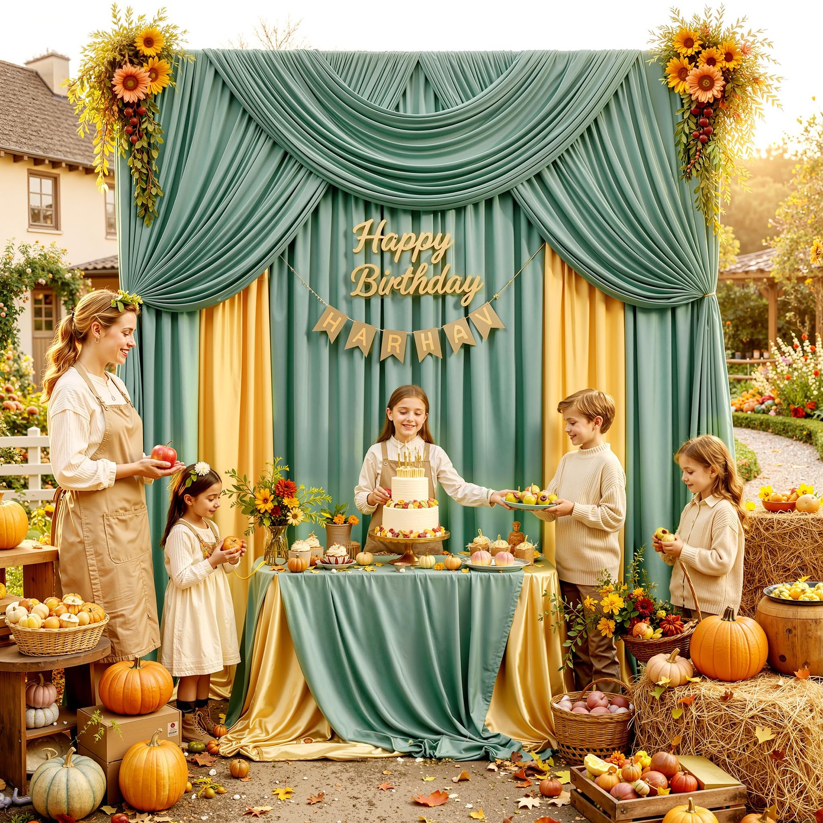 50ft x 15ft Grayish Green Backdrop Curtains 5FT×15FT_10 Panels,