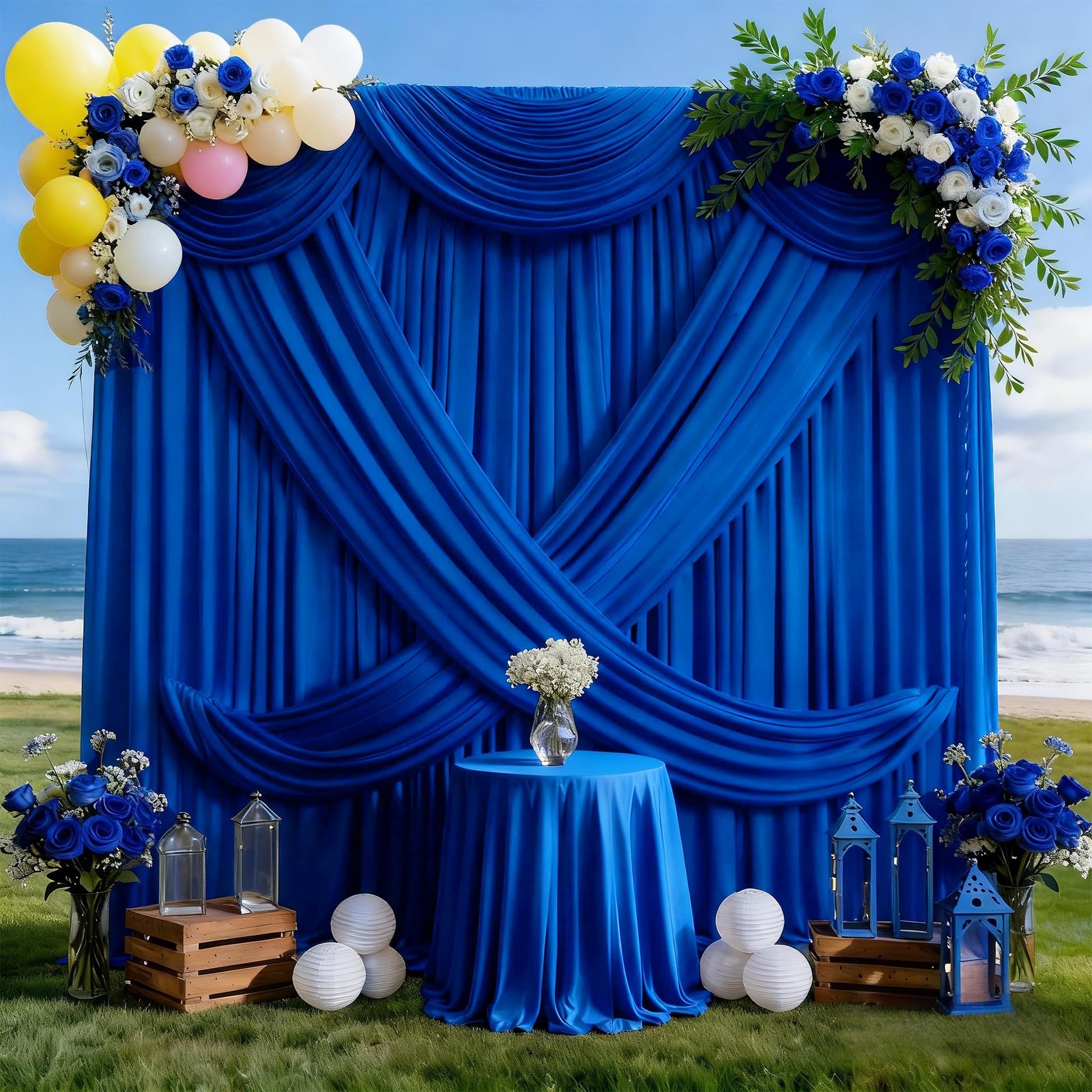 2 Panels 5ft X 10ft Royal Blue Backdrop Curtains for Party – WENSINL Wrinkle …