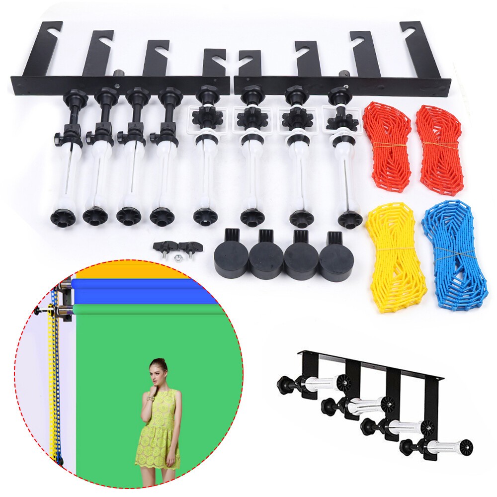 Backdrop Holder Wall Mount 4 Roller Photography Background Support System NEW US