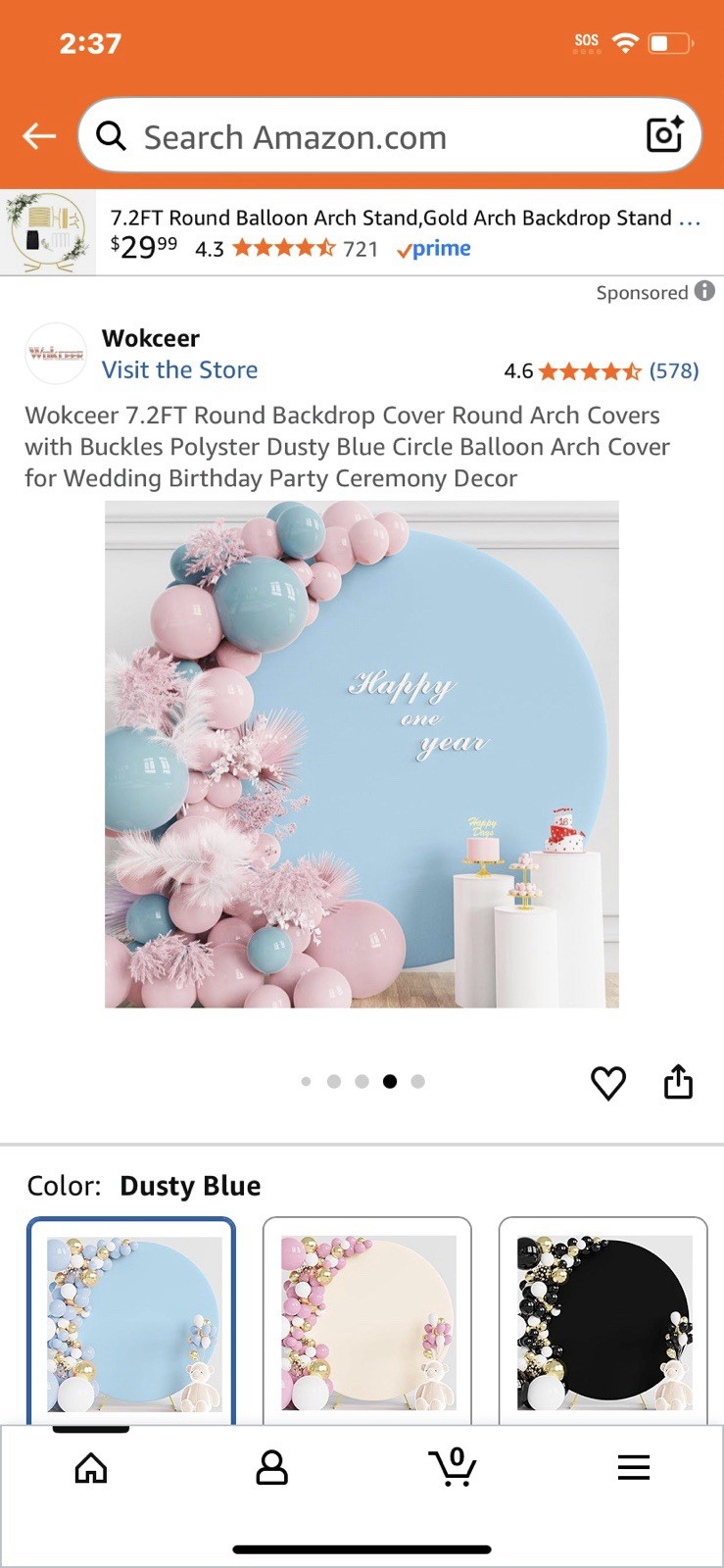 7.2 Feet Round, Backdrop, Cover Arch Cover With Buckles Circle Balloon Arch