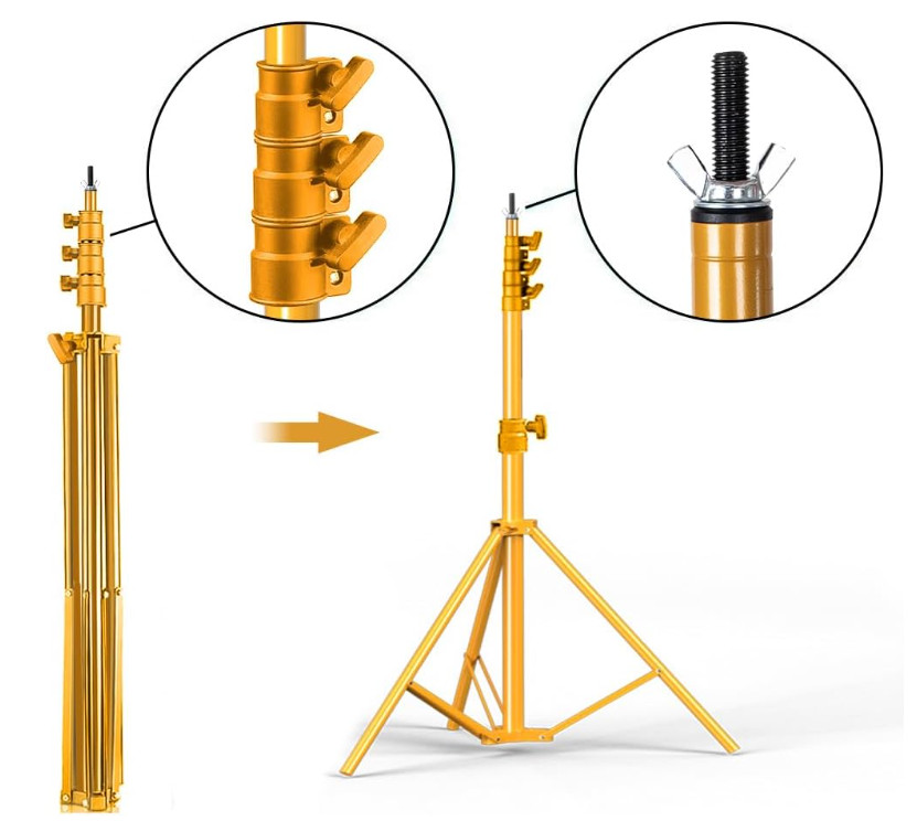 10×8.5ft Gold Backdrop Stand Kit, Adjustable Photo Studio Frame-by HYJ-INC (NIB)